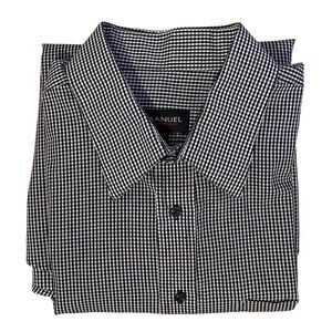 Emanuel Ungaro men size XL 17 1/2 (34-35)black white micro check button up shirt